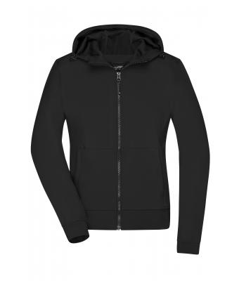 Dames Ladies´ Hooded Softshell Jacket Zwart/zwart 8614
