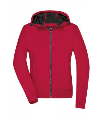 Femme Veste à capuche softshell femme Rouge/noir 8614