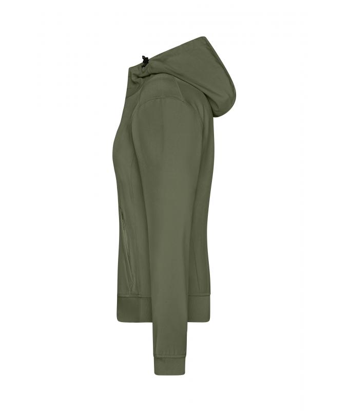 Femme Veste à capuche softshell femme Olive/camouflage 8614