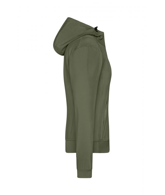 Femme Veste à capuche softshell femme Olive/camouflage 8614