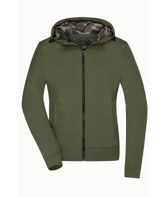 Femme Veste à capuche softshell femme Olive/camouflage 8614