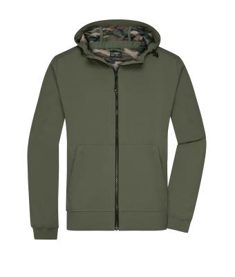 Men Men's Hooded Softshell Jacket Olive/camouflage 8618