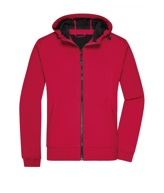 Herren Men's Hooded Softshell Jacket Red/black 8618