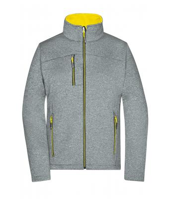 Damen Ladies' Softshell Jacket Dark-melange/yellow 8615