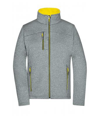 Dames Ladies´Softshell Jacket Donker-melange/geel 8615