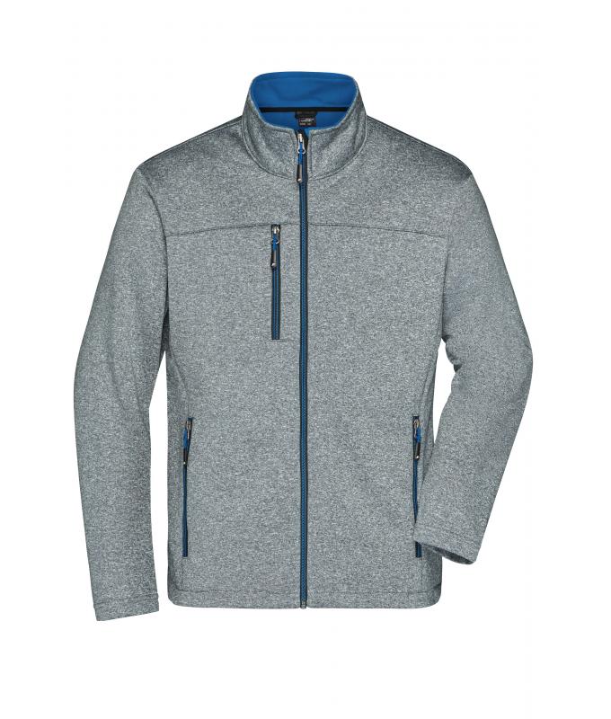 Herren Men's Softshell Jacket Dark-melange/royal 8619