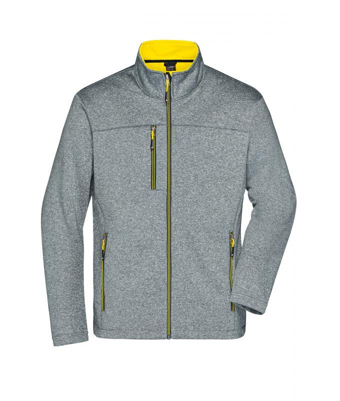 Herren Men's Softshell Jacket Dark-melange/yellow 8619