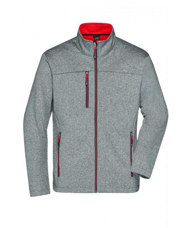 Herren Men's Softshell Jacket Dark-melange/red 8619