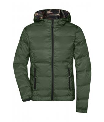 Femme Doudoune à capuche femme Olive/camouflage 8622