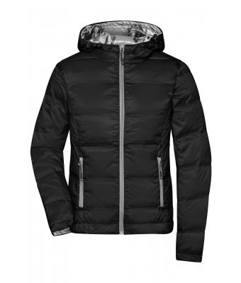 Ladies Ladies' Hooded Down Jacket Black/silver 8622