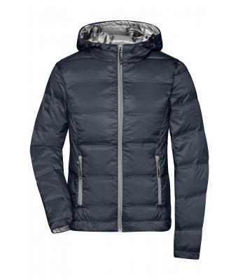 Damen Ladies' Hooded Down Jacket Navy/silver 8622