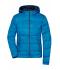 Damen Ladies' Hooded Down Jacket Blue/navy 8622