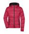 Damen Ladies' Hooded Down Jacket Red/black 8622