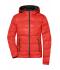 Damen Ladies' Hooded Down Jacket Flame/black 8622