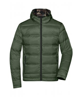 Herren Men's Hooded Down Jacket Olive/camouflage 8623