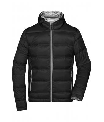 Herren Men's Hooded Down Jacket Black/silver 8623