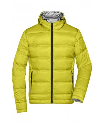 Men Men's Hooded Down Jacket Yellow/silver 8623