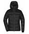 Dames Ladies' Padded Jacket Zwart/rood 10467