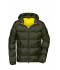 Men Men's Padded Jacket Deep-forest/yellow 10468