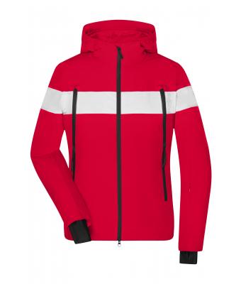Dames Ladies' Wintersport Jacket Lichtrood/wit 10544