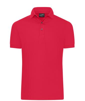 Herren Men's Mercerised Polo Slim Fit Light-red 11172