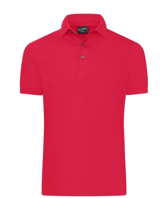 Herren Men's Mercerised Polo Slim Fit Light-red 11172