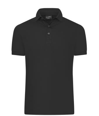 Herren Men's Mercerised Polo Slim Fit Black 11172