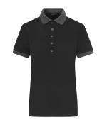 Damen Ladies' Polo Black/anthracite-melange 11173
