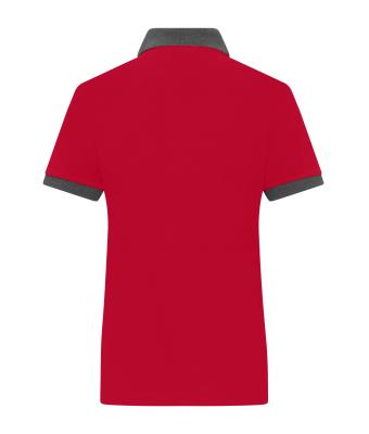 Damen Ladies' Polo Red/anthracite-melange 11173