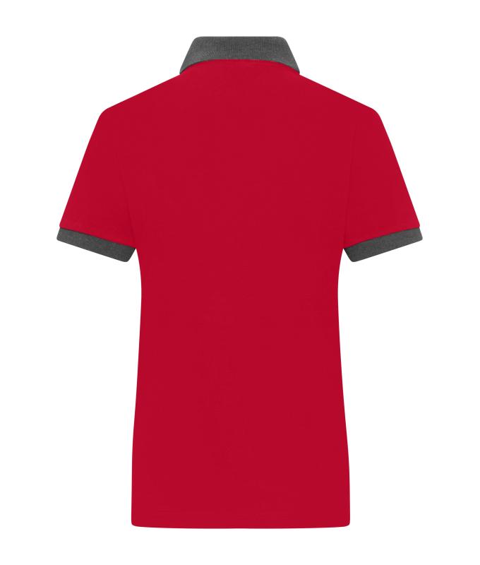 Damen Ladies' Polo Red/anthracite-melange 11173