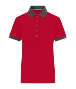 Damen Ladies' Polo Red/anthracite-melange 11173