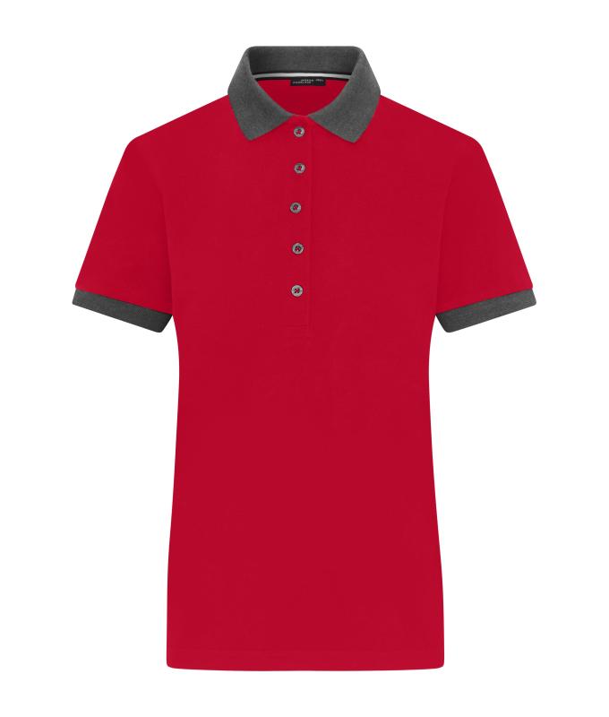 Damen Ladies' Polo Red/anthracite-melange 11173