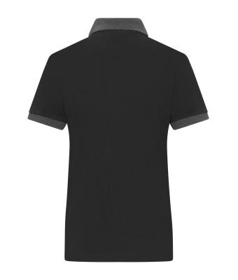 Damen Ladies' Polo Black/anthracite-melange 11173
