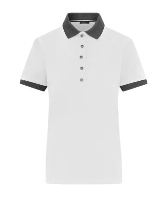 Damen Ladies' Polo White/anthracite-melange 11173
