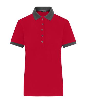 Femme Polo pour femme Rouge/anthracite-mélange 11173