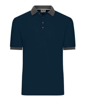 Herren Men's Polo Navy/anthracite-melange 11174