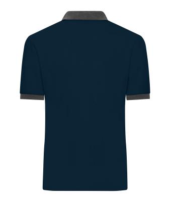 Heren Men's Polo Navy/antraciet-melange 11174