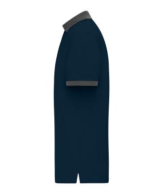 Men Men's Polo Navy/anthracite-melange 11174