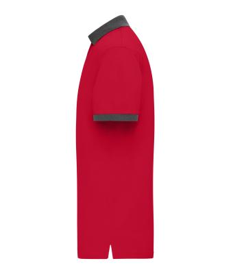 Men Men's Polo Red/anthracite-melange 11174