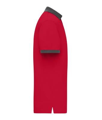 Men Men's Polo Red/anthracite-melange 11174