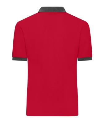 Men Men's Polo Red/anthracite-melange 11174