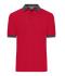 Heren Men's Polo Rood/antraciet-melange 11174