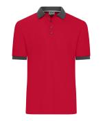 Herren Men's Polo Red/anthracite-melange 11174