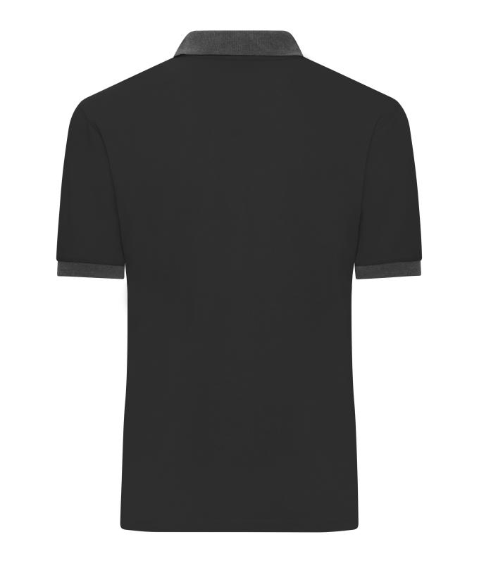 Herren Men's Polo Black/anthracite-melange 11174