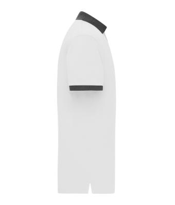 Men Men's Polo White/anthracite-melange 11174