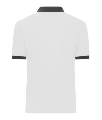 Heren Men's Polo Wit/antraciet-melange 11174