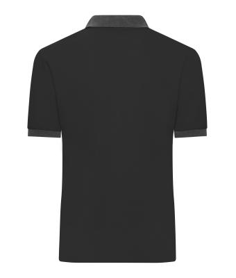 Heren Men's Polo Zwart/antraciet-melange 11174