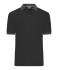 Heren Men's Polo Zwart/antraciet-melange 11174