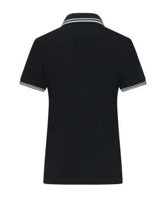 Damen Ladies' Polo Black/white/grey 11175