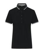 Damen Ladies' Polo Black/white/grey 11175